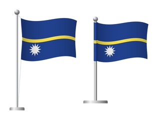 Nauru flag on pole icon