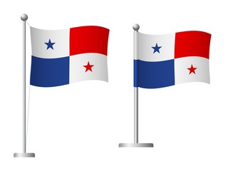 Panama flag on pole icon