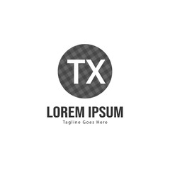 Initial TX logo template with modern frame. Minimalist TX letter logo vector illustration