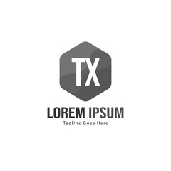 Initial TX logo template with modern frame. Minimalist TX letter logo vector illustration