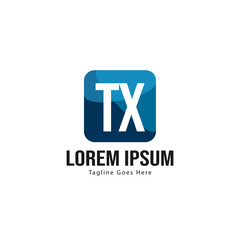 Initial TX logo template with modern frame. Minimalist TX letter logo vector illustration
