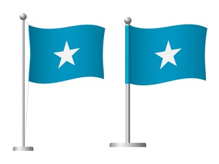 Somalia flag on pole icon