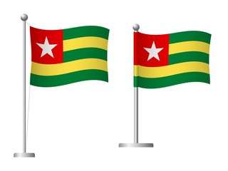 Togo flag on pole icon