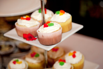 Cupcakes with gummy candy