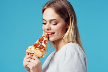 young woman eating cake