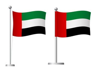 united arab emirates flag on pole icon