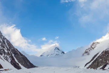 Plaid mouton avec motif K2 Sommet de la montagne K2, deuxième plus haute montagne du monde, randonnée K2, Pakistan, Asie