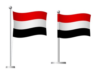 yemen flag on pole icon