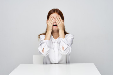 young woman with headache