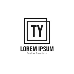 Obraz premium Initial TY logo template with modern frame. Minimalist TY letter logo vector illustration