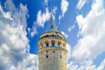 Fototapeta na wymiar Galata Tower in the Old Town of Istanbul, Turkey