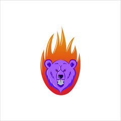  Bear and fire animal logos for the game community and animal lovers