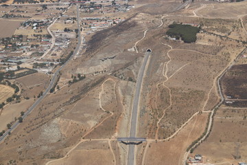 Autoroute en Espagne, vue aérienne