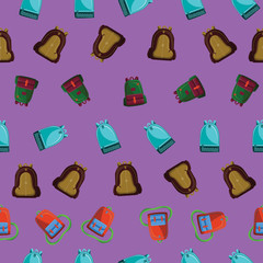 Seamless Pattern with Colorful School Bag Vector