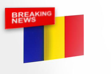 Breaking news, Chad country's flag and the inscription news