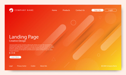 Abstract modern graphic element. Dynamical colored forms and waves. Gradient abstract banner with flowing liquid shapes. Template for the design of a website landing page or background.