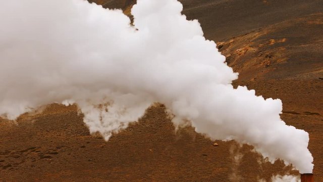 Thermal power station, north Iceland, Europe. 4K