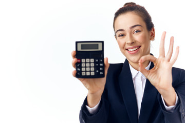 woman with calculator
