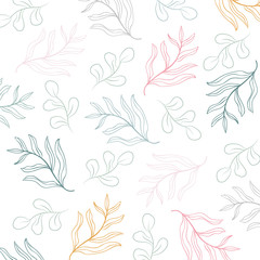 Summer floral seamless pattern, flat design for use as background, wrapping paper or wallpaper