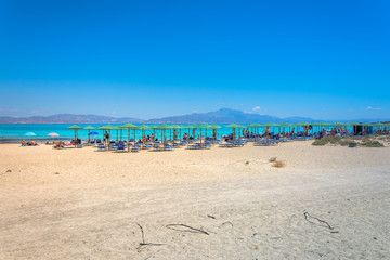 Exotic Chryssi island at the south of Crete, with the amazing Golden Beach, Greece