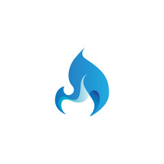 Abstract flame design element, stylized fire icon