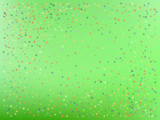 Lime color background. Stars confetti. 
