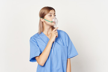 woman in medical mask