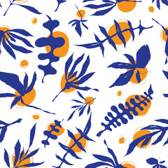 Floral foliage seamless pattern