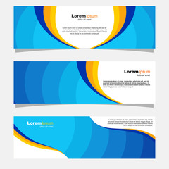 set of banners with space for text