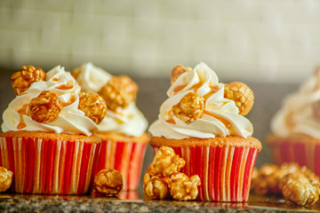 Caramel Popcorn Cupcakes