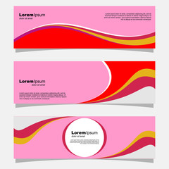 set of abstract vector banners