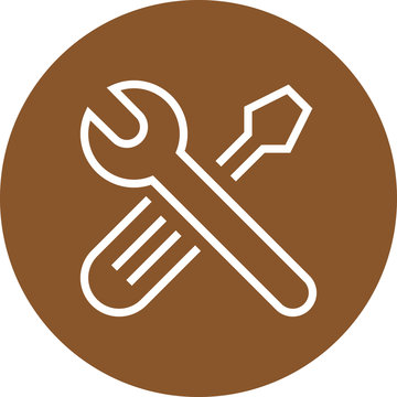 recommend clip art: Screwdriver Wrench Tools Outline Icon