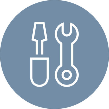 recommend clip art: Wrench Screwdriver Tools Outline Icon