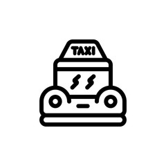 flat line taxi icon symbol sign, logo template, vector, eps 10