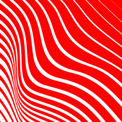 Abstract red stripes vector background, op art, for prints and web