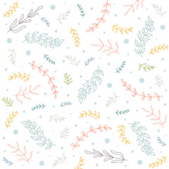 Summer spring floral seamless pattern, flat design for use as background, wrapping paper or wallpaper