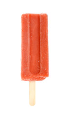 red color popsicle on a white background
