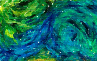 Bright graphic watercolor background. Art design with little liquid effect. Good for decoration of print production. Warm and cool artwork design. Chaotic elements.