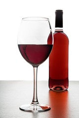 Bottle and Glass of Red Wine