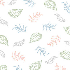 Summer spring floral seamless pattern, flat design for use as background, wrapping paper or wallpaper