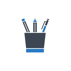 Pencil Stand related vector glyph icon. Isolated on white background. Vector illustration.