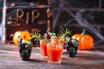 Halloweens drink bloody Mary cocktail - obrazy, fototapety, plakaty