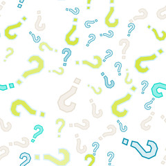 Quiz seamless pattern. Question marks, doubt, faq