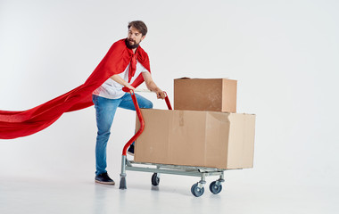 man carrying boxes