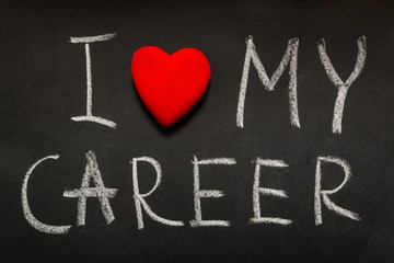 I Love My Career on a Chalkboard