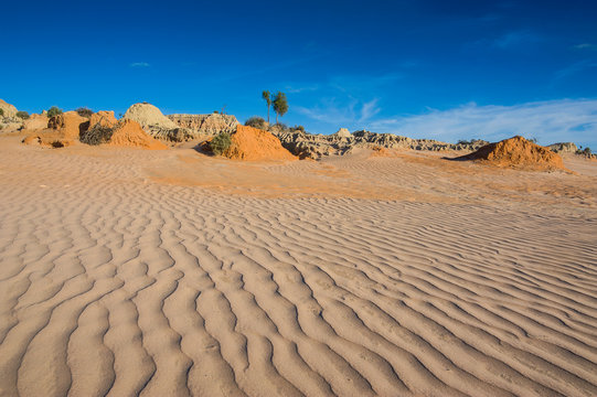 UNESCO World Heritage Mungo National Park, part of the Willandra Lakes Region, Victoria, Australia