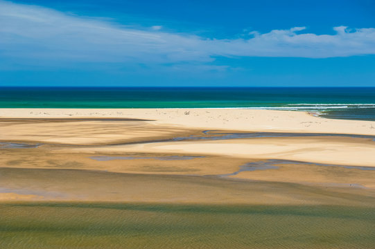 Overlook over the water channels of Marlo, Victoria, Australia