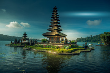 Pura Ulun Danu Beratan, or Pura Bratan, is a major Shaivite water temple in Bali Indonesia