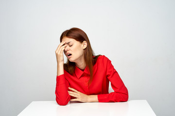 young woman with headache