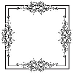 Graphic floral pattern, card for white background. Vector